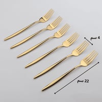 طقم ملاعق شوك ذهبي -6 قطع