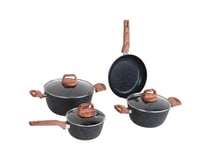 طقم أدوات طهي وقدور بسطح مانع للالتصاق وأغطية من ا...