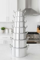 طقم قدور ألمنيوم فاخر للطهي – 7 قطع بأحجام متعددة