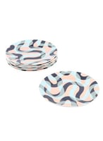 طقم سفره من البورسلين الفاخر مكون من 6 قطع أزرق -...