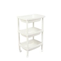 رف مطبخ بلاستيكي 3 دور لون أبيض