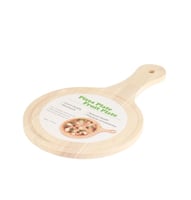 صينية تقديم بيتزا خشبية دائرية لون بيج