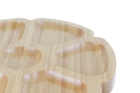 صحن تقديم خشبي مقسم شكل دائري