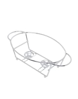 سخان بوفيه زجاجي بيضاوي مع ستاند معدني وغطاء ستانل...