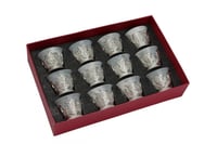 فناجين قهوة عربي سيراميك فضي12 حبة