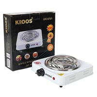 موقد كهربائي سلك 1عين من كرووس لون أبيض بقوة 1000...