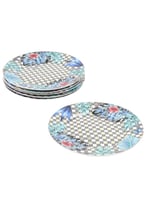 طقم سفره من البورسلين الفاخر مكون من 6 قطع ألوان ح...