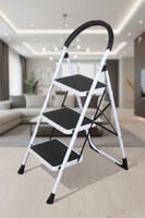 سلم حديد بثلاث درجات مع مقبض حماية مبطّن