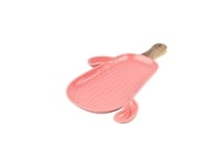 صحن تقديم-سيراميك بمقبض خشبي