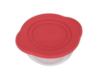 وعاء تخزين زجاجي مع غطاء ملون محكم