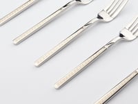 طقم ملاعق شوك فضية المزخرفة - 6 قطع