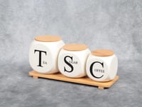 طقم علب سكر وشاي وقهوة بتصميم عصري