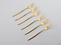 طقم ملاعق شوك ذهبي -6 قطع