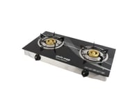 موقد غاز 2 شعلة مع سطح زجاجي مقابض مريحة لسهولة ال...