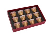 فناجين قهوة عربي سيراميك ذهبي 12 حبة