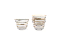 طقم فناجين قهوة عربي 6 حبة بنقش ذهبي حلزوني