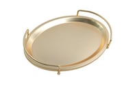 صينية تقديم شكل بيضاوي ذهبي