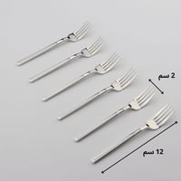 طقم ملاعق شوك فضية المزخرفة - 6 قطع