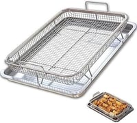 صينية تحمير بشبكة لتصفية الزيت للفرن 8×32.5× 24.5...