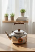 إبريق شاي ستانلس ستيل بمقبض خشبي – سعة ‎1 لتر