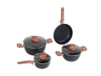 طقم أدوات طهي وقدور بسطح مانع للالتصاق وأغطية من ا...