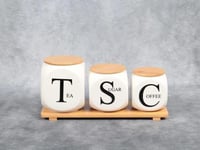 طقم علب سكر وشاي وقهوة بتصميم عصري