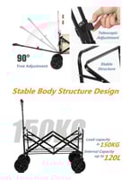 عربة تسوق بعجلات كبيرةقابلة للطي