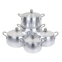 طقم قدور ألمنيوم 10 قطع مقاسات متنوعة