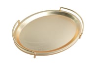 صينية تقديم شكل بيضاوي ذهبي