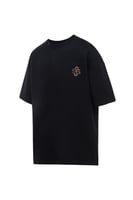 تيشيرت أوفرسايز بشعار مطرز على الصدر للجنسين - أسو...