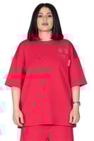 تيشيرت سيلين بعلامة الأعين من الأمام للجنسين (احمر...