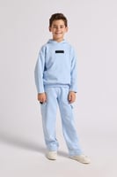 هودي بقصة واسعة Acid Wash للأطفال أزرق فاتح