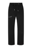 بنطلون جيرسيه مرن أوفرسايز للأطفال للجنسين - أسود