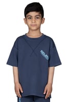 تيشيرت بشعار سيلين من الأمام للأطفال (ازرق)