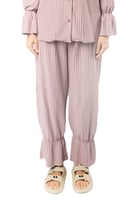 بنطلون نسائي بخصر مرتفع وأرجل عريضة، مع أربطة مطاط...