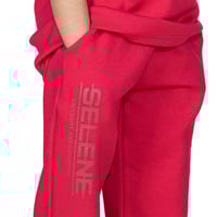 بنطلون بشعار سيلين من الأمام للأطفال (احمر )