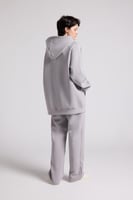 هودي أوفرسايز برباط للجنسين - رمادي