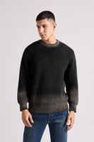 بلوفر Acid Wash للجنسين أسود