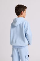 هودي بقصة واسعة Acid Wash للأطفال أزرق فاتح