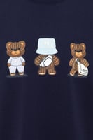 تيشيرت بقصة عادية للجنسين بطباعة ثلاثية دببة كرتون...