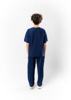 بنطلون واسع للأطفال للجنسين ازرق غامق