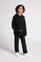 هودي كاجوال أوفرسايز للأطفال للجنسين - أسود