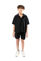 قميص أطفال واسع للجنسين بأكمام قصيرة وأزرار لأسفل...