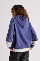 هودي بقصة واسعة Acid Wash وأكمام من لون مختلف للجن...