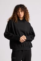 هودي بطباعة وقصة واسعة Acid Wash للجنسين أسود