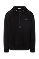 هودي أوفرسايز برباط للجنسين - أسود