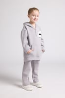 هودي بجيب أمامي أوفرسايز للأطفال للجنسين - رمادي