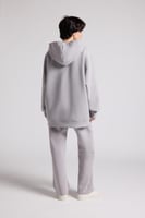 هودي كاجوال أوفرسايز للجنسين - رمادي