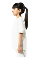تي شيرت اوف وايت كبير للأطفال برقبة دائرية وشعار م...