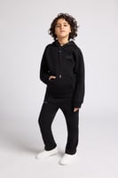 هودي أوفرسايز برباط للأطفال للجنسين - أسود